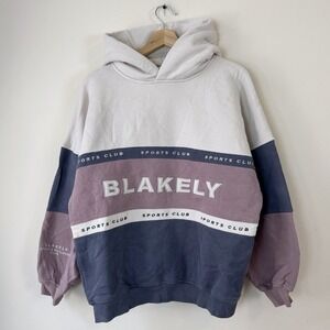 Women's Blakely Sports Club Oversized Hoodie Blue Cream Hoodie - Small